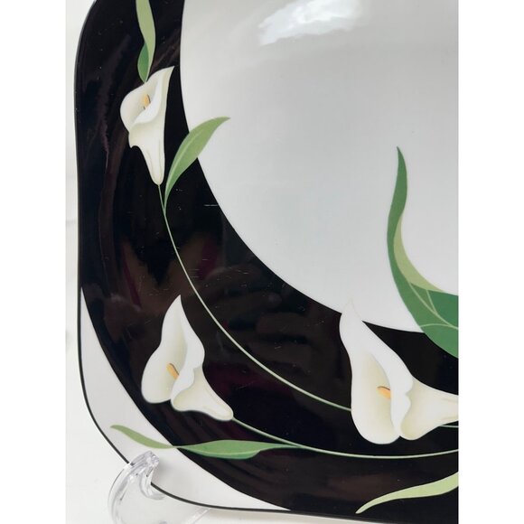 VTG Sango Quadrille Black Lilies Chop Plate 5101 Retro table top Serving Dish 11 - Picture 3 of 7